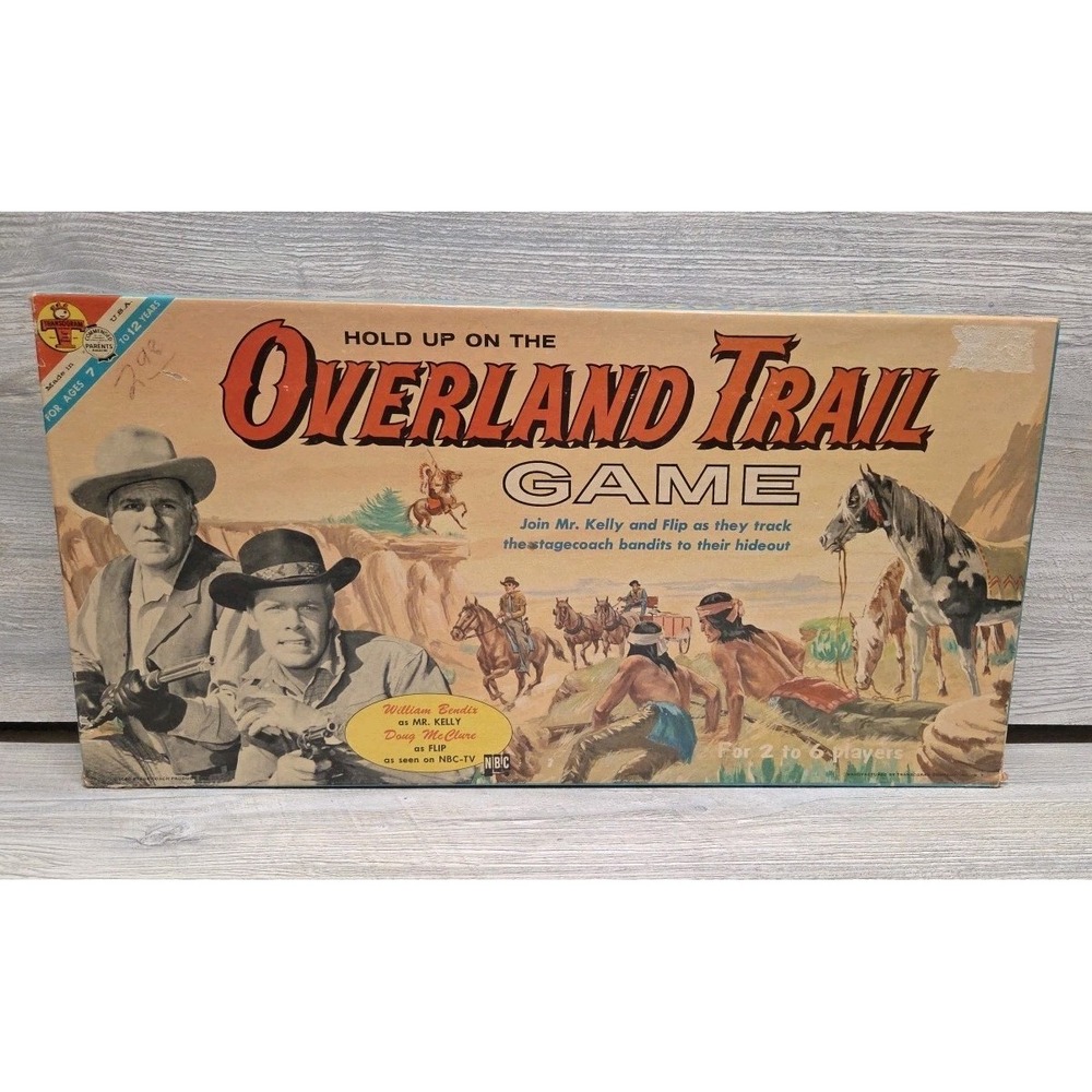 Vintage 1960 Overland Trail Board Game.  Complete Set.  Bshelf